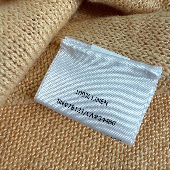Eileen Fisher Linen Scoop Neck Sweater Apricot L NWOT - Picture 7 of 7